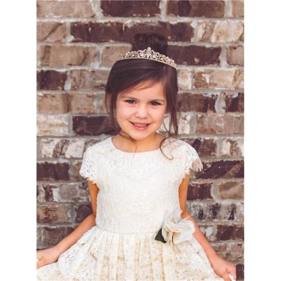 Rose Gold Wedding Tiaras and Crowns with Side Comb, Rhinestone Bridal Crown main image 6